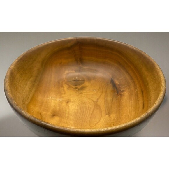 Vintage Oregon Myrtlewood Salad Serving Bowl 4" x 10" - Rogue River - Picture 3 of 4